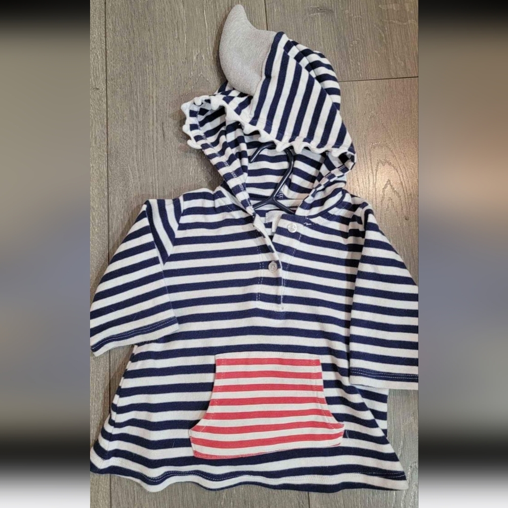 MudPie Shark Fin Baby Swimsuit Cover-Up Small, 12 to 18 Months